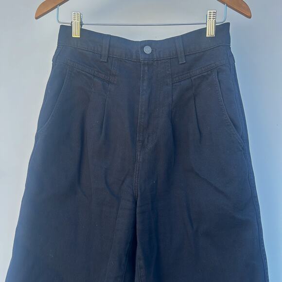 GRLFRND Morgan High Rise Pleated Wide Leg Trousers Jeans Low Black Soho 26 - Picture 4 of 15